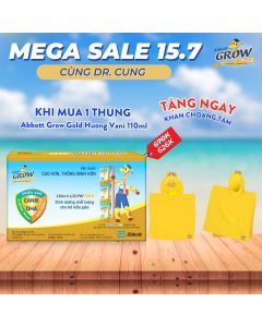 [DEAL DR.CUNG] [TẶNG KHĂN CHOÀNG TẮM] Thùng 48 hộp (12 Lốc) Sữa tươi Abbott Grow Gold 110ml/ hộp hương vani