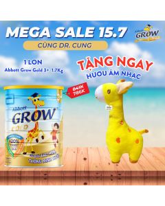 [DEAL DR.CUNG] [TẶNG HƯƠU ÂM NHẠC] Sữa bột Abbott Grow Gold 3+ 1.7Kg