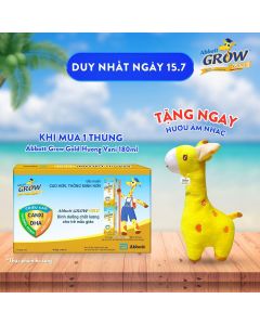 [TẶNG HƯƠU ÂM NHẠC] 1 Thùng Sữa Tươi Abbott Grow Gold 180ml/ Hộp (12 Lốc) Hương Vani