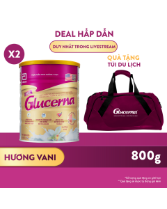 [TẶNG TÚI DU LỊCH] COMBO 2 HỘP SỮA BỘT GLUCERNA HƯƠNG VANI DẠNG BỘT (800g)