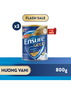 COMBO 3 LON SỮA ENSURE GOLD CẢI TIẾN MỚI DẠNG BỘT HƯƠNG VANI 800G