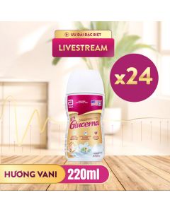 THÙNG 24 CHAI (SỮA NƯỚC) GLUCERNA HƯƠNG VANI 220ML